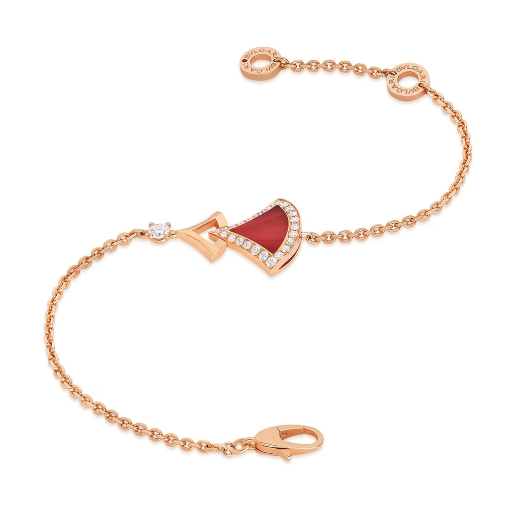 Bvlgari Rose Gold Divas Dream Diamond & Carnelian Bracelet