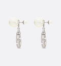Dior CD Drop Pearl Tribales Earrings Silver